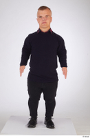  Jerome black jeans black oxford shoes blue sweatshirt casual dressed standing whole body 0001.jpg